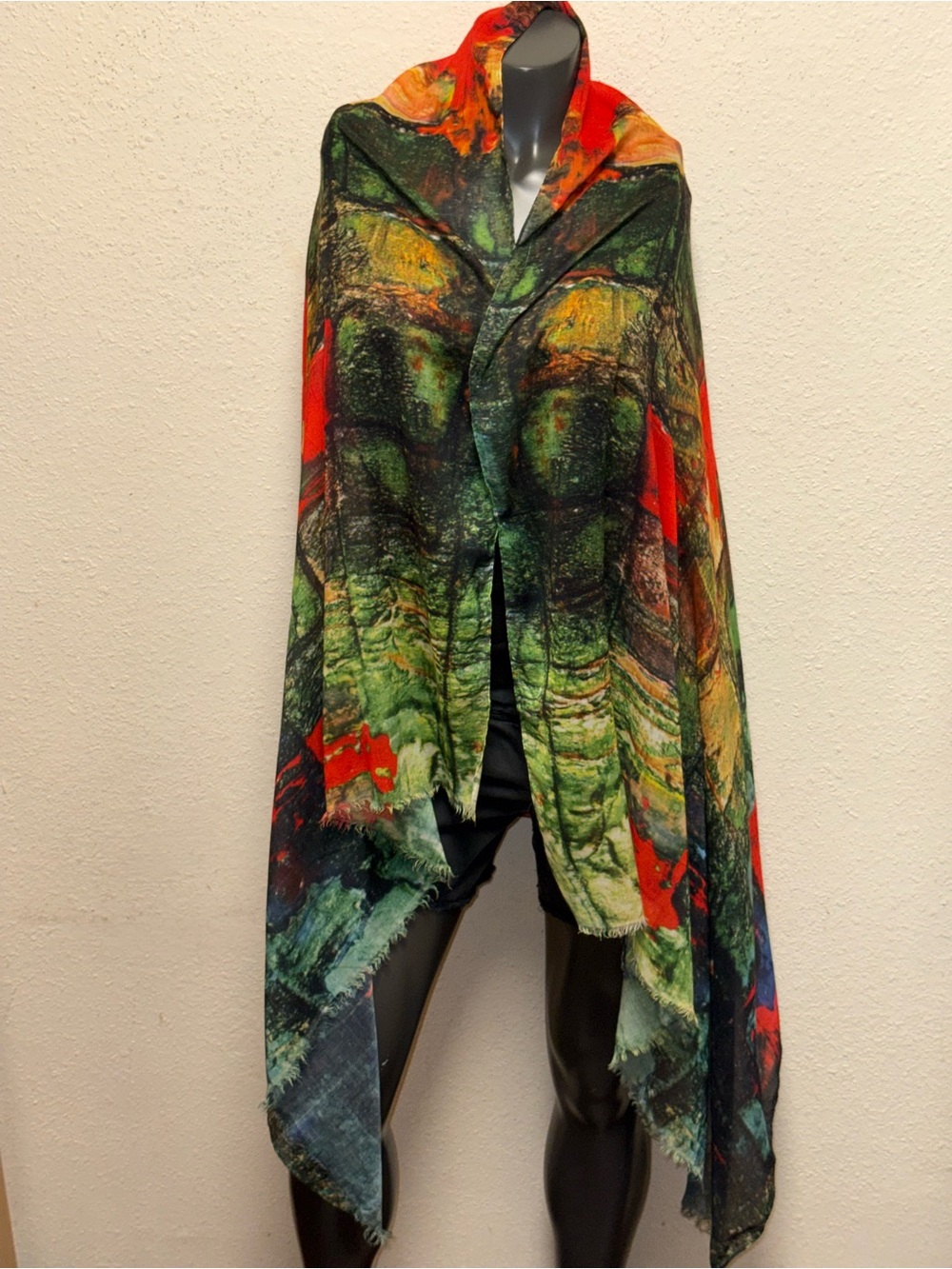 Scarf featuring a distinct block pattern painted 100% Modal made in India